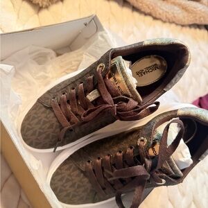 Michael Kors Olive and Brown Women's Sneakers